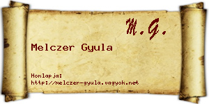 Melczer Gyula névjegykártya