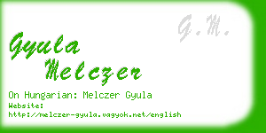 gyula melczer business card